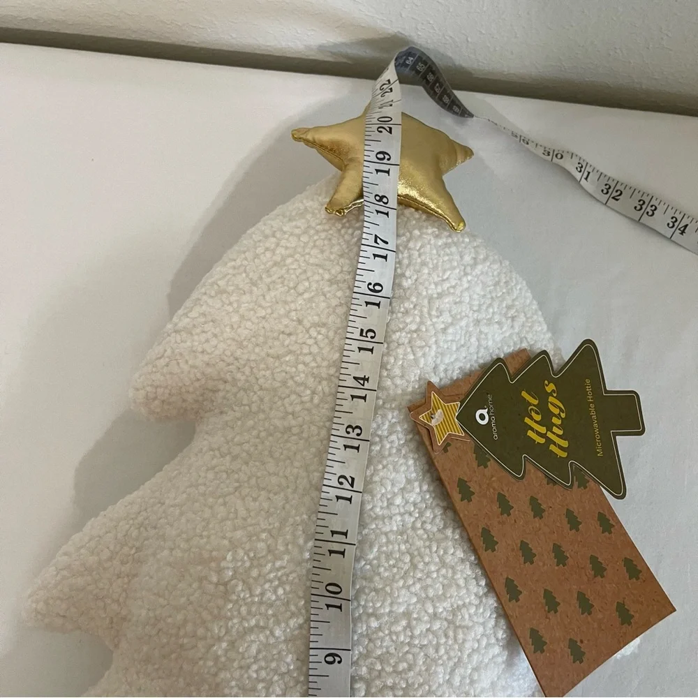 Aroma Home Hot Hugs Festive Ivory Tree Pillow with Gold Star NWT Microwaveable